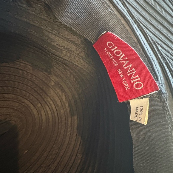 Elegant Black Hat with Brown Ribbon - Picture 2 of 2